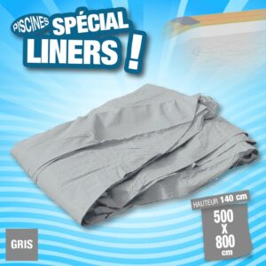 Liner 75/100ème Gris 500x800 x H 140cm