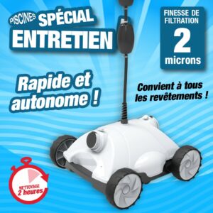 Robot nettoyeur de piscine special fond 10x6m