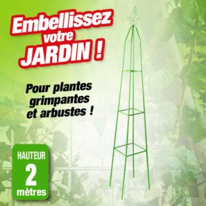 Support décoratif pour plante en métal. Hauteur 2m