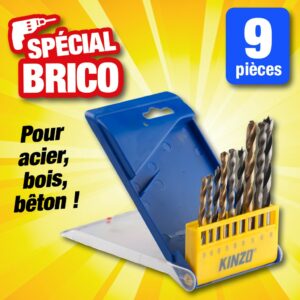 Coffret de 9 forets de 5 à 8mm Kinzo