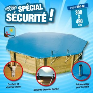 Bâche piscine 550gr - Existe en 11 tailles