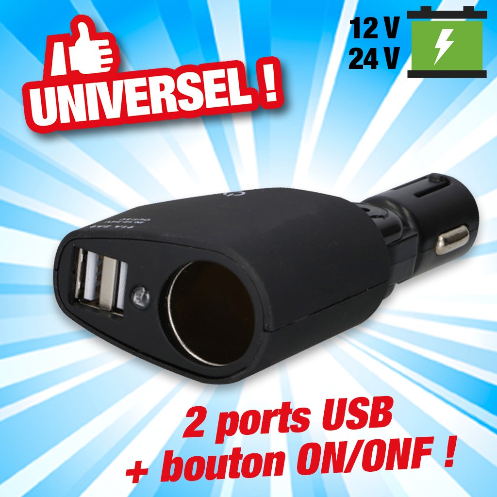 Prise voiture 2 port USB