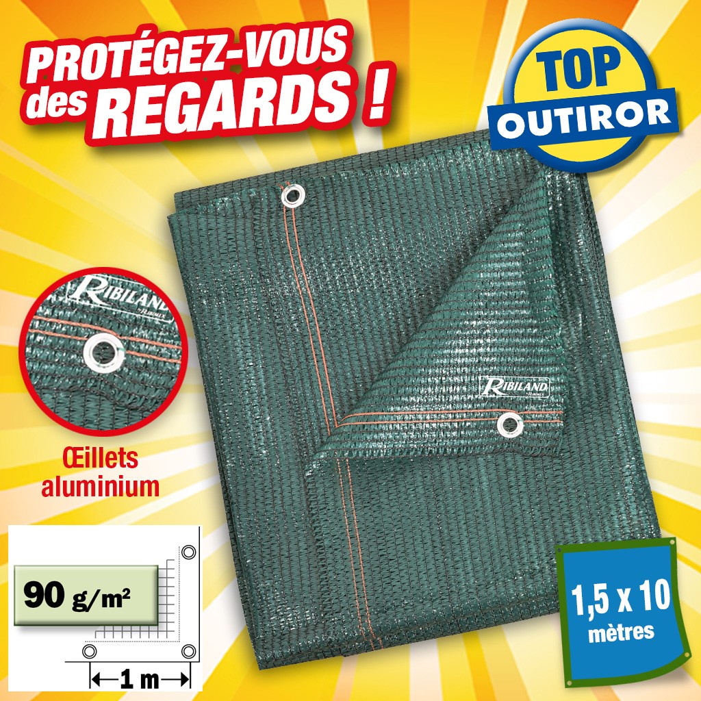 BRISE VUE hauteur 1M X 5M de long , 90GR/M², VERT