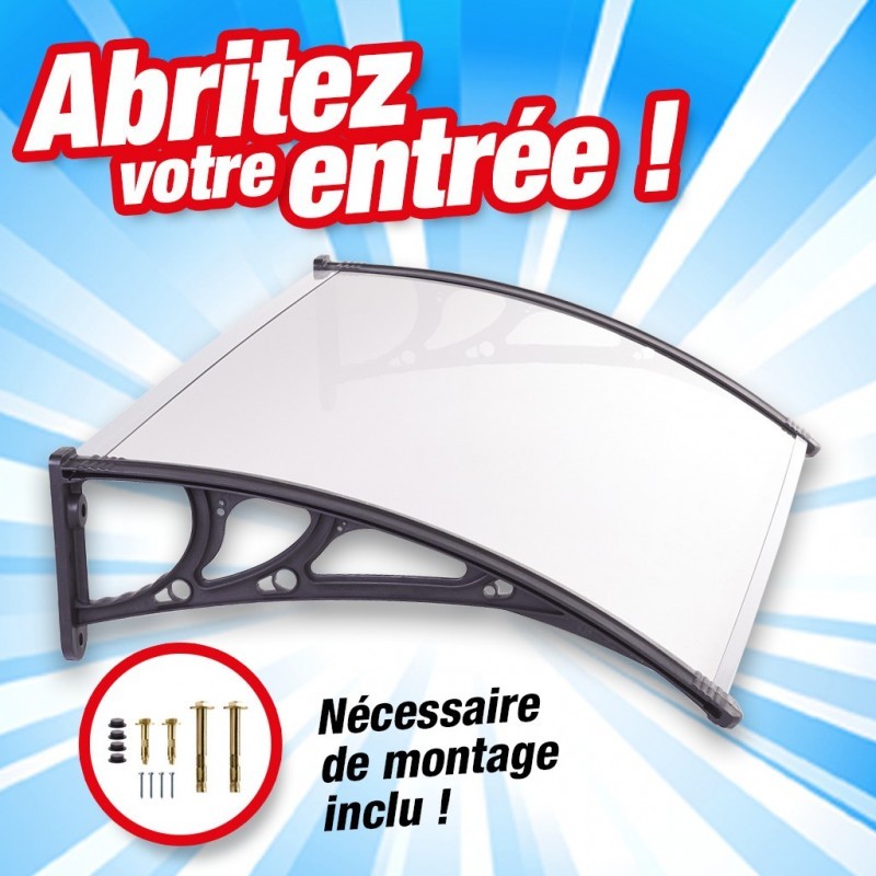 Marquise auvent de porte - 90cm par 150cm