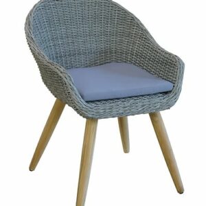 Fauteuil vintage Malte - Aluminium et polyester - Gris