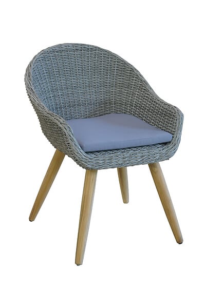 Fauteuil vintage Malte - Aluminium et polyester - Gris
