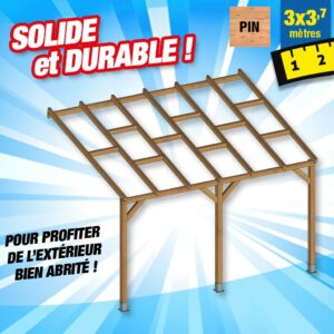 Toit terrasse bois 3x3,7 m