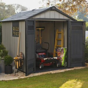 Abri de jardin en résine - 6,57 m² - double porte - traité anti-UV