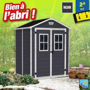 Abri de jardin en résine 2,8 m² - traité anti-UV