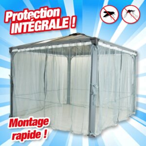 Moustiquaire tonnelle - Jardin d'hiver - 360x217 - blanc - lot de 2