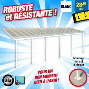 Toit-terrasse alu & polycarbonate - Feria 310 - blanc
