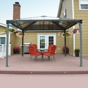 Tonnelle jardin alu - Couv'Terrasse® - 12,86m² - gris