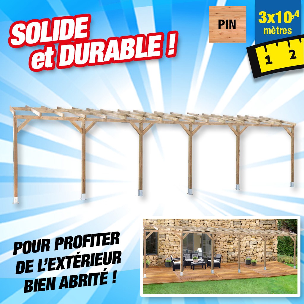 Toit terrasse bois 3x10,4 m