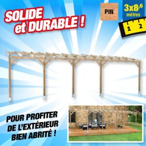 Toit terrasse bois 3x8,6 m