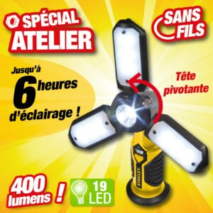 Lampe projecteur ultra puissante multi directionnelle 19 LED