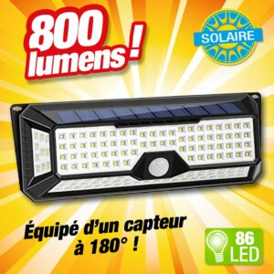 Projecteur à énergie solaire et détecteur de mouvement - 86 LED