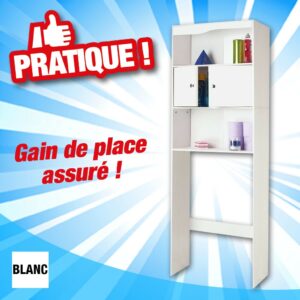 Meuble spécial rangement pour WC - blanc
