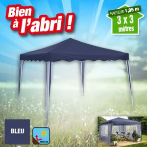 Chapiteau clic clac 3x3 mètres, livré avec 3 murs