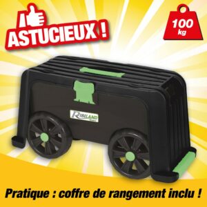 agenouilloir/tabouret/chariot 4 en 1 sur roues