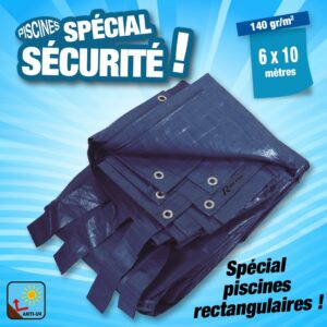 bache piscine 140gr/m² 6x10m