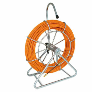 Aiguille tire-fils à spirale TORNADO Ø5,2mm, 50m, montée sur touret métallique, terminaux interchangeables. Orange TECNID - VELAMP - STOA5-050