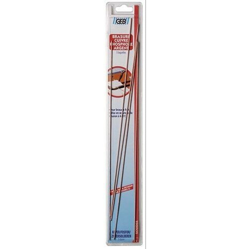 Brasure cuivre/phosphore/argent - 5 baguettes / blister - GEB - 808260