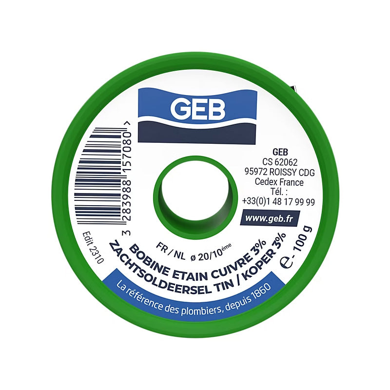 Bobine etain cuivre 3 % bobine 100 g - GEB - 815708