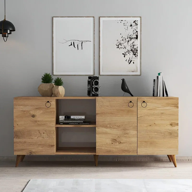 Buffet Bernard en bois embouti revêtu de mélamine avec finition