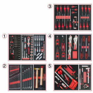 Composition d'outils 5 tiroirs pour servante, 187 pièces  - KS TOOLS - 714.0187