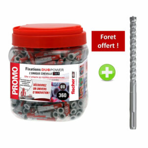 Cheville FISCHER 8x40mm DuoPower 360 pièces