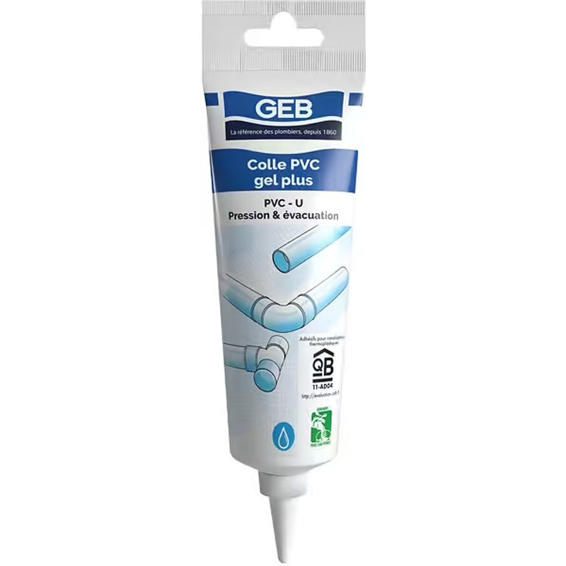 Colle PVC gel plus 125 ml tube pegboardable - GEB - 504644