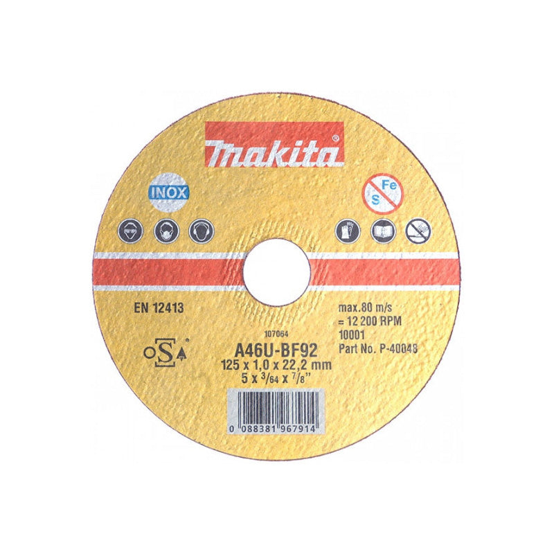 Disques à tronçonner MAKITA B-46931 métal & inox A36S Ø125 mm