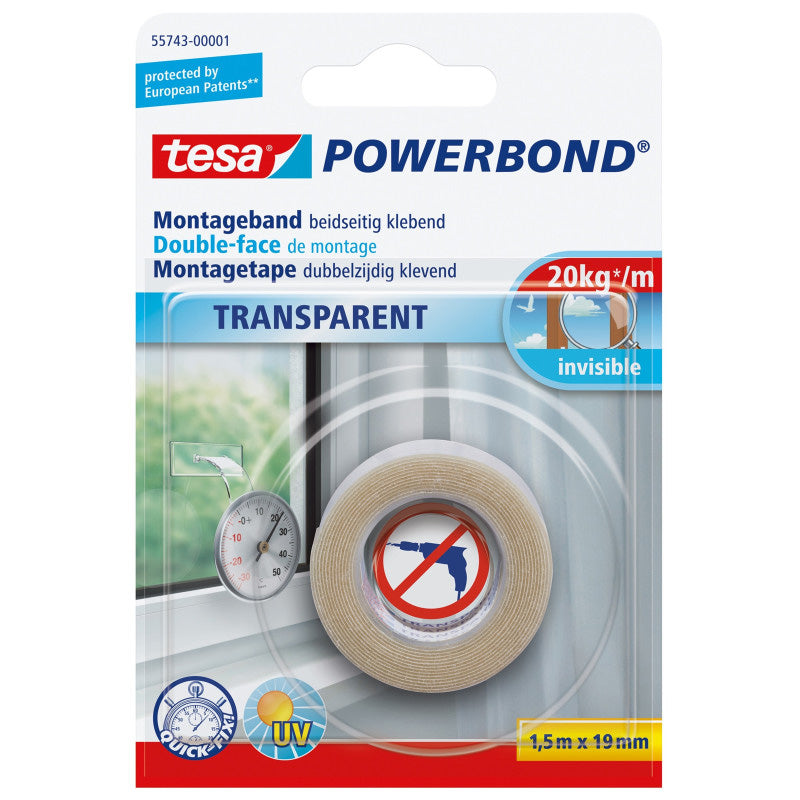 Double-face de montage transparent fixation invisible - tesa