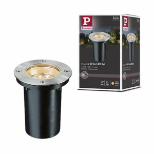 Encastré de sol rond Extérieur - Paulmann - 93788 - 230V - D.110mm - 1,2W - 30lm - 2700K - IP65 - Acier
