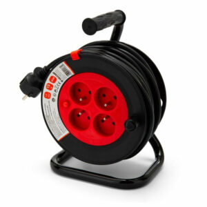 Enrouleur bricolage, 4 prises, H05VV-F3G1.5MM2, 15M , NF,CE - VELAMP - REEL-FR-15