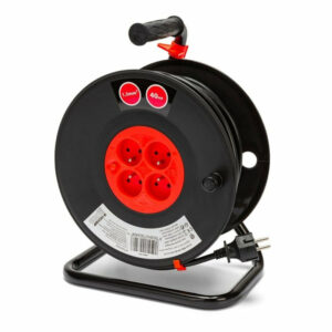 Enrouleur bricolage, 4 prises, H05VV-F3G1.5MM2, 40M , NF,CE - VELAMP - REEL-FR-40