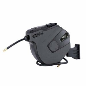 Enrouleur air et eau 3/8'' avec tuyau Ø10mm, raccord 1/4'' - 15m Gris  - KS TOOLS - 515.3470