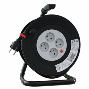 Enrouleur bricolage, 4 prises, H05VV-F3G1.5MM2, 25M , NF,CE - VELAMP - REEL-FR-25