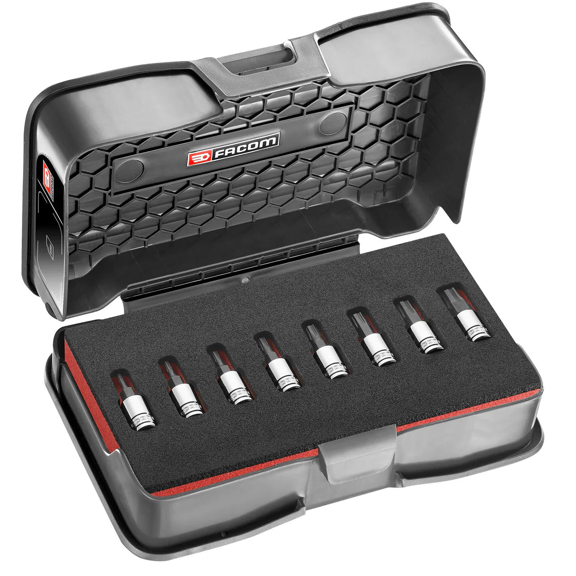 Jeu de 8 douilles à embout 1/4'' 6 pans OGV Grip - FACOM RTM.J8MGRPPB