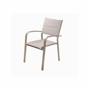 Fauteuil matelassé - Aluminium - Ivory taupe