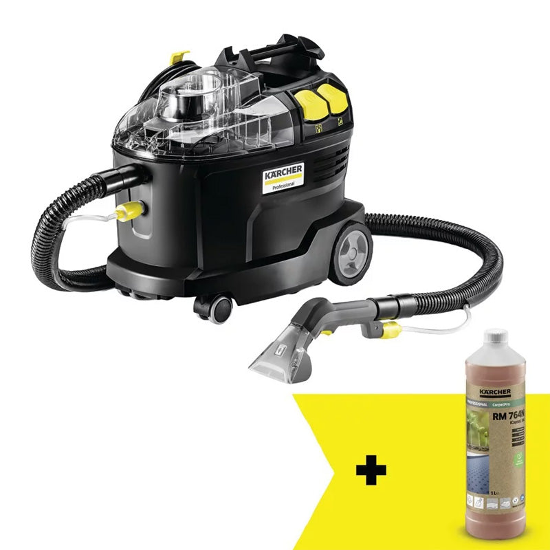 Appareil d'injection-extraction -KARCHER - PUZZI 8/1 (Go!Further) - 1.100-249.0 - en noir avec 44 % de plastique recyclé