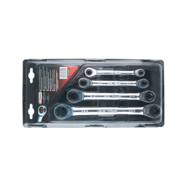 Jeu de 4 clés polygonales à cliquet TORX® GEARplus® - KS Tools - 503.4364