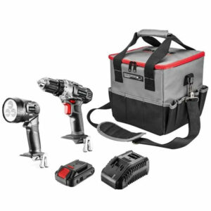 Kit énergie + : perceuse/visseuse 18V, torche, mallette de transport, batterie 2.0Ah, chargeur - GRAPHITE - 58G016
