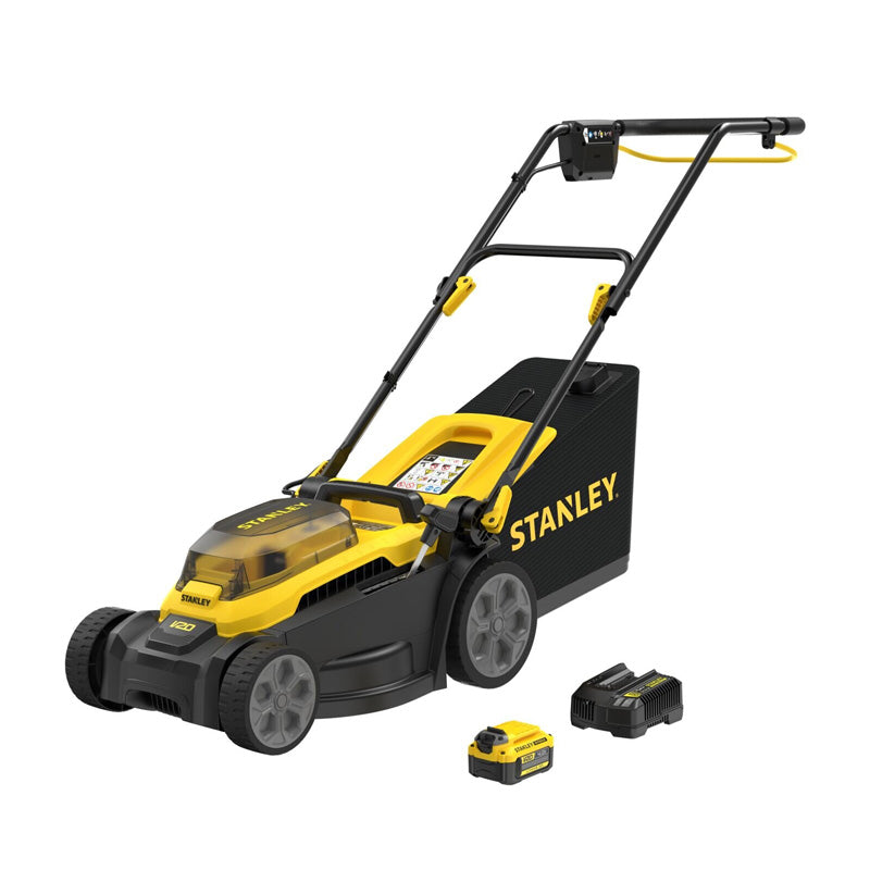 Tondeuse poussée 34 cm BRUSHLESS 18V - 1 x 4 Ah V20 - STANLEY POWERTOOLS - SCMWP3401M1-QW