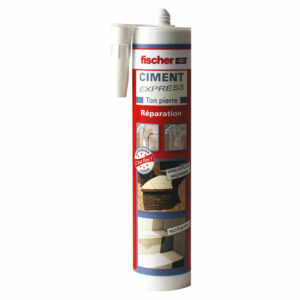Lot de 12 cartouches de ciment express ton pierre 310 ml FISCHER 522688 prêt à l’emploi
