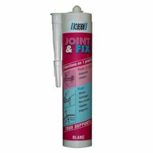 Mastic JOINT & FIX blanc GEB pour réaliser des joints étanches 280ml