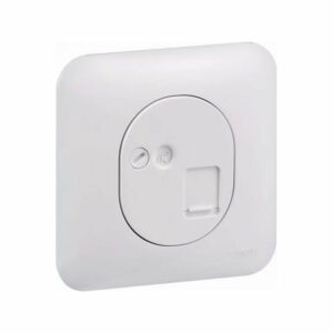 Prise RJ45 CAT5 UTP encastré pour téléphone avec plaque fixation vis OVALIS SCHNEIDER S260471