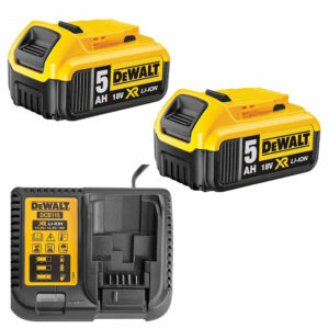 Pack ÉNERGIE DEWALT 2 Batteries 5,0 Ah 18V DCB184-XJ et un chargeur DCB1104-QW