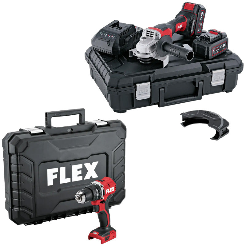 Pack meuleuse d'angle L125 18.0-EC LD/5.0 Set + Visseuse à percussion PD 2G 18.0-EC LD TC en coffret