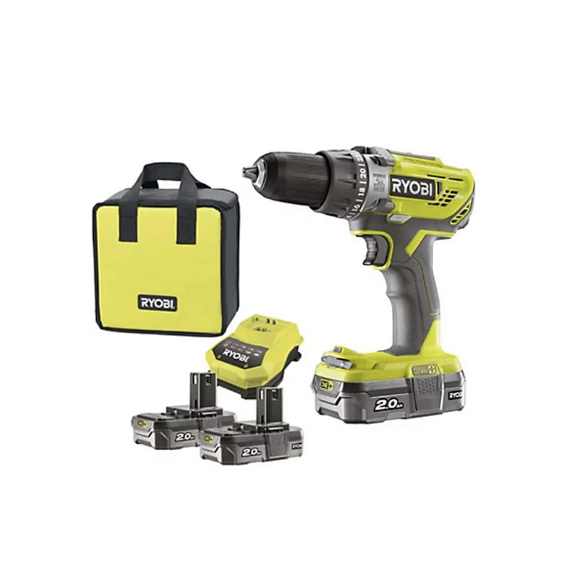 Perceuse-visseuse à percussion RYOBI R18PD3-220S 18V 50Nm 2x2Ah + chargeur 2A avec sac de transport